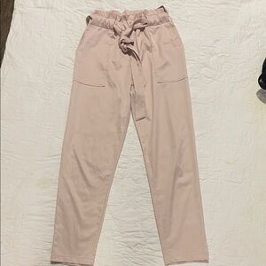 Pink Tie-Waist Pants